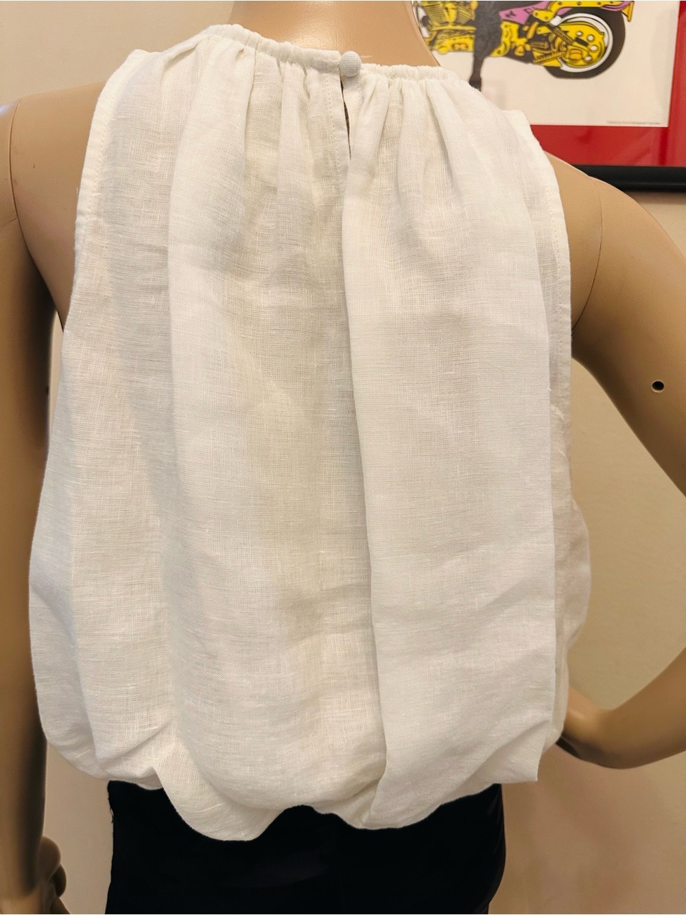 Anthropologie White Halter Bubble Hem Camisole - Picture 7 of 16